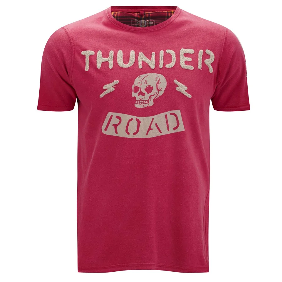 Ringspun Men's Thunder Printed T-Shirt - Red - S - Rood Afbeelding 1