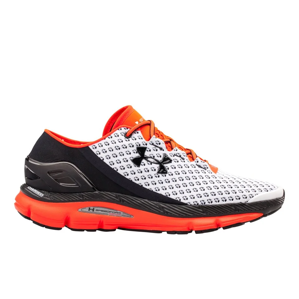 Under Armour Men's Speedform Gemini Running Shoes - White/Bolt Orange/Black - UK 6 - White/Orange/Black Afbeelding 1