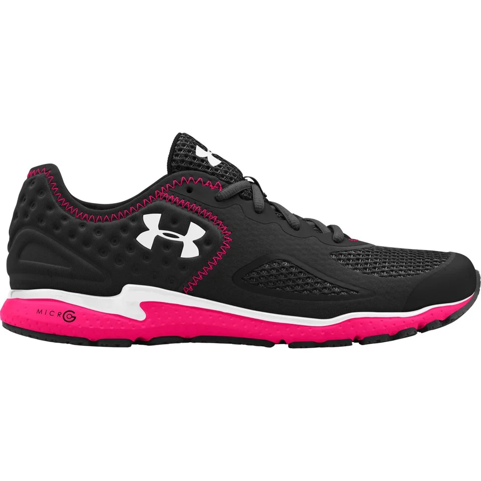 Under Armour Women's Micro G Mantis 2 Running Shoes - Black/Pink Shock/White - UK 4 - Black/Pink/White Afbeelding 1