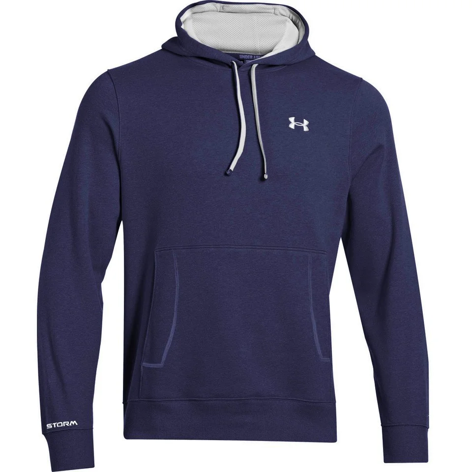 Under Armour Men's Storm Cotton Rival Hoody - Midnight Navy/White - S - Blauw/Wit Afbeelding 1