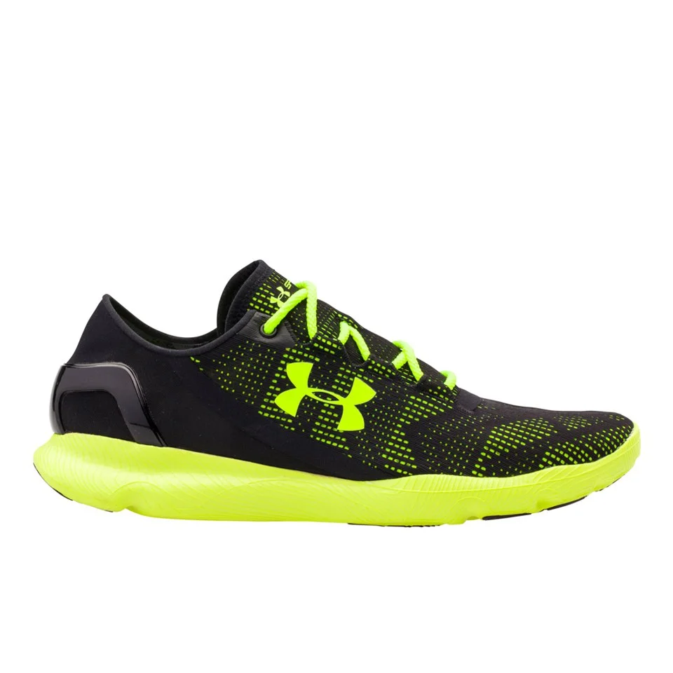 Under Armour Men's SpeedForm Apollo Vent Running Shoes - Black/High-Vis Yellow - UK 6 - Black/Yellow Afbeelding 1