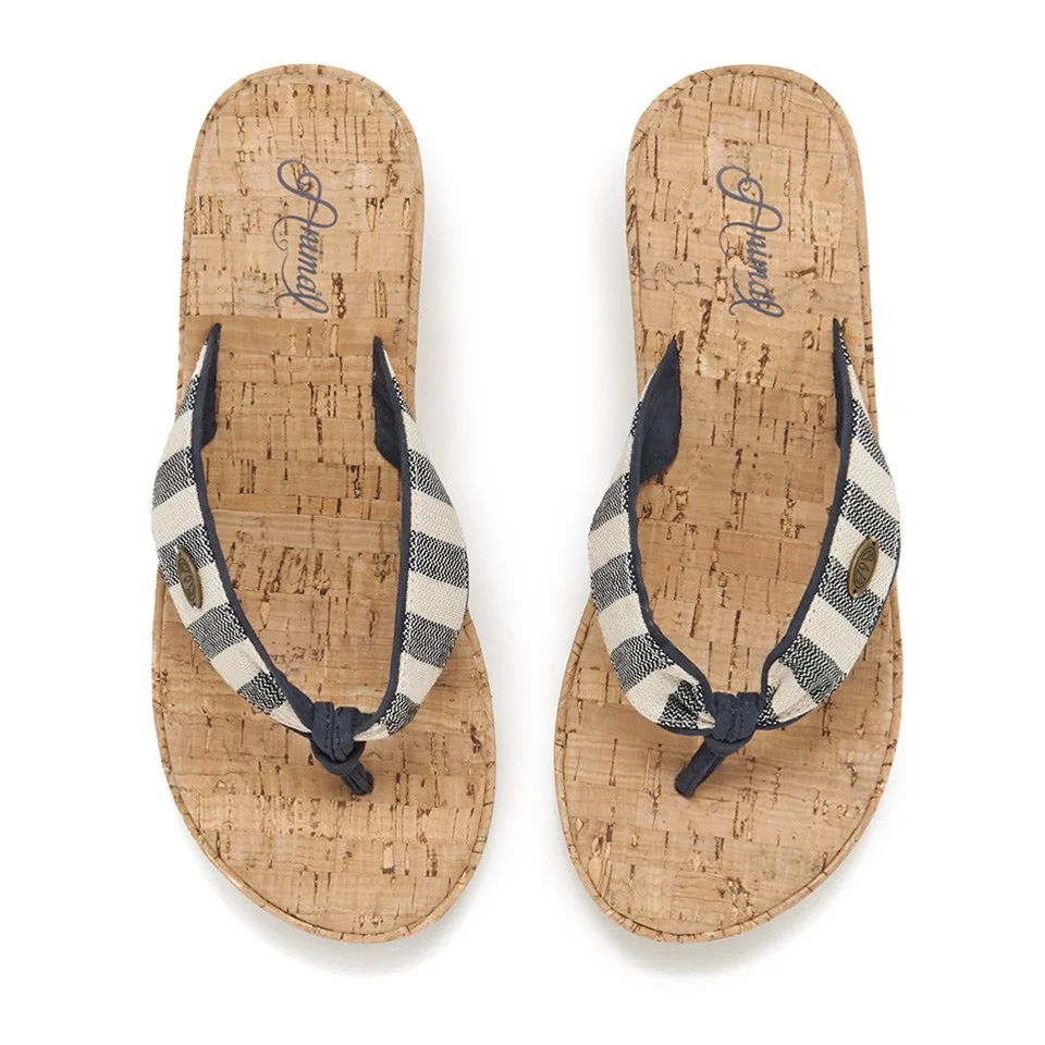 Animal Women's Susie Cork Wedged Sandals - Navy - UK 3 - Blauw Afbeelding 1