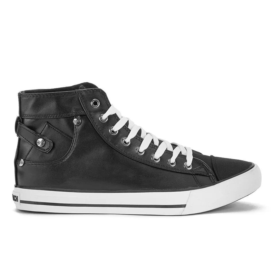 Crosshatch Men's Canvas Cursa High Top Trainers - Black - UK 7 - Zwart Afbeelding 1