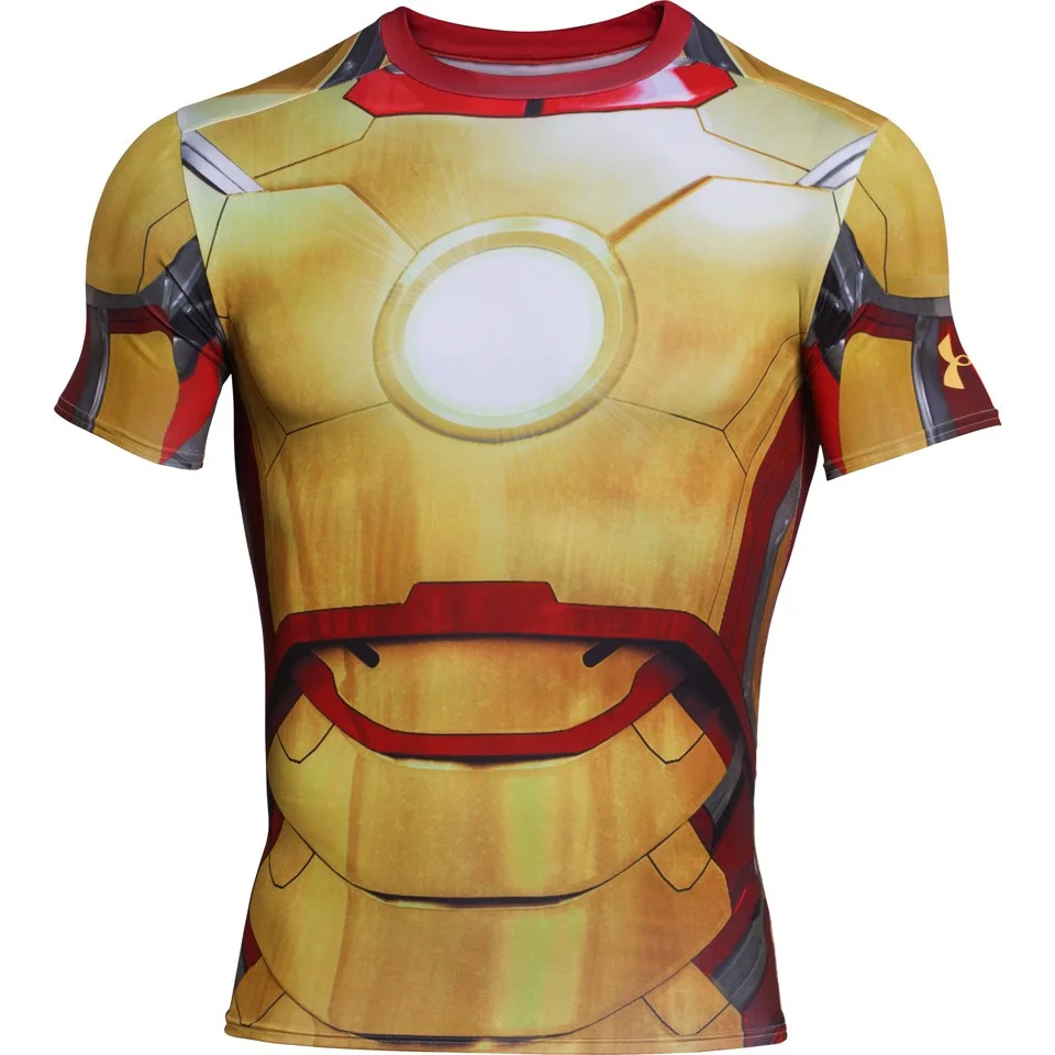 Under Armour Men's Iron Man 2 Compression Short Sleeved T-Shirt - Gold/Red/Silver - S - Gold/Red/Silver Afbeelding 1
