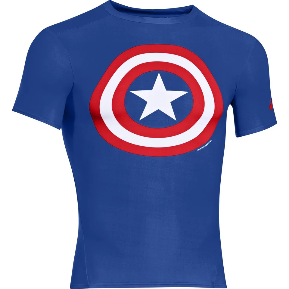 Under Armour Men's Transform Yourself Compression Top - Blue/White/Red - S - Blue/Red/White Afbeelding 1