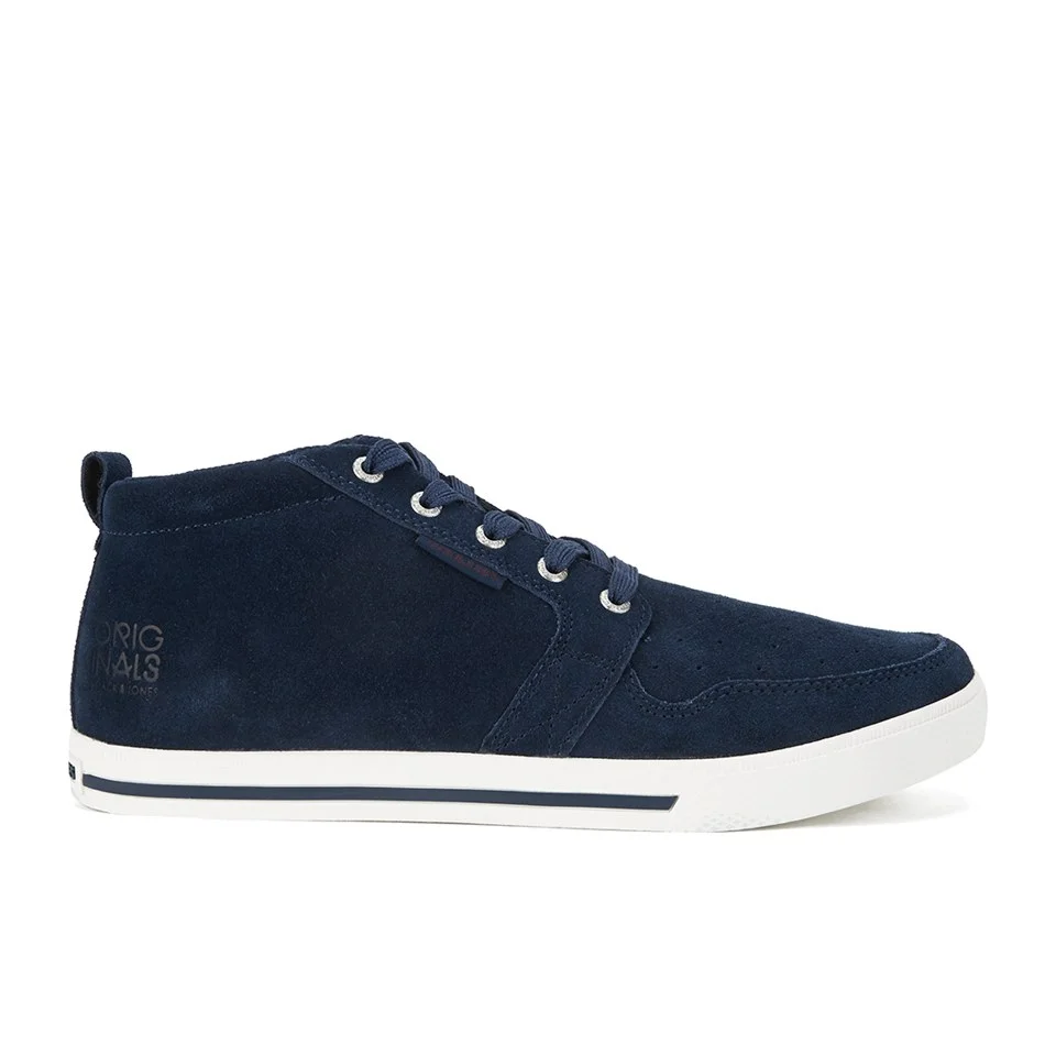 Jack & Jones Men's Juno Mid Suede Trainers - Navy/White - UK 6 - Blauw Afbeelding 1