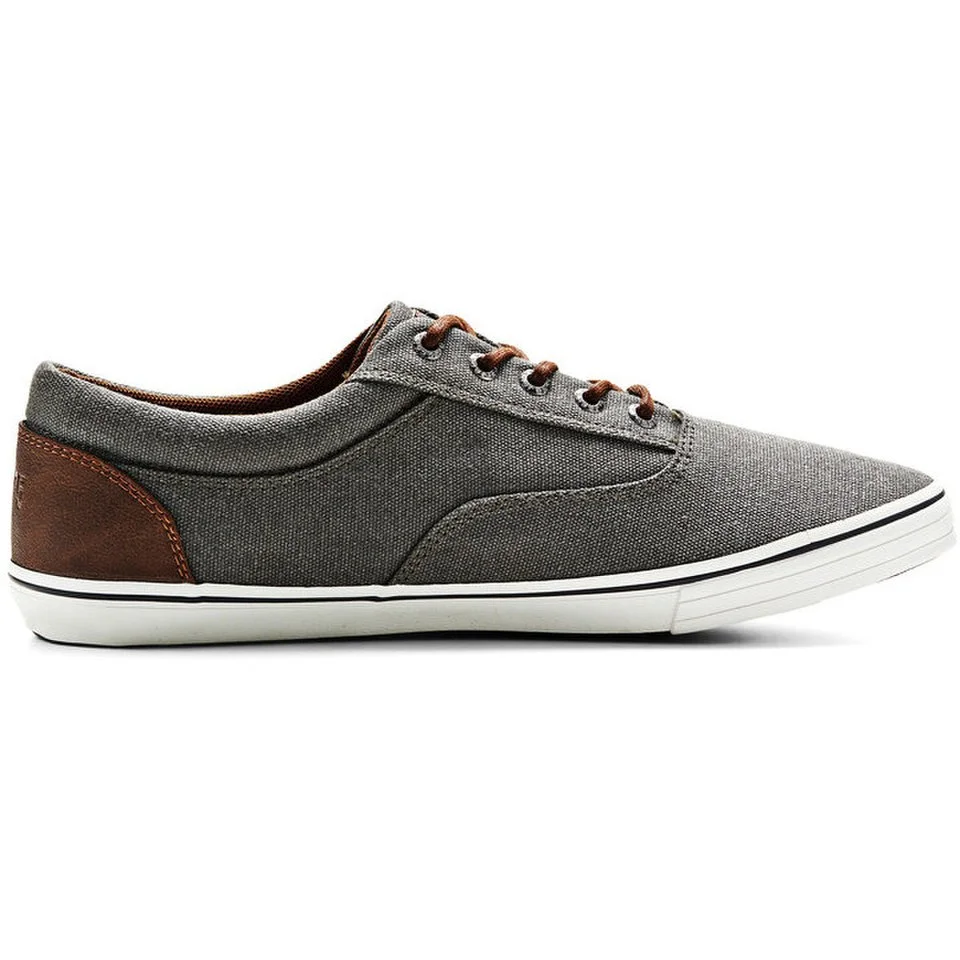 Jack & Jones Men's Vision Canvas Sneakers - Pewter Grey/White - UK 6 - Grijs Afbeelding 1
