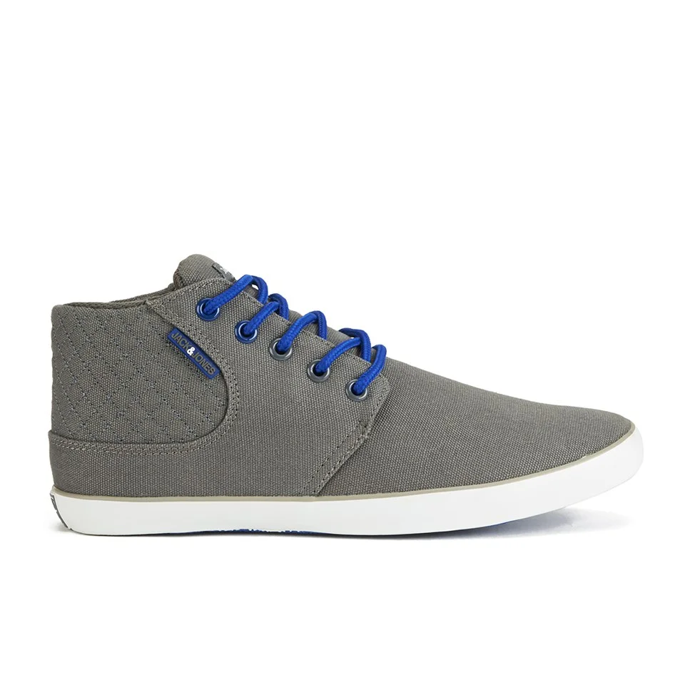 Jack & Jones Men's Vertu Canvas Mid Trainers - Pewter Grey - UK 6 - Grijs Afbeelding 1