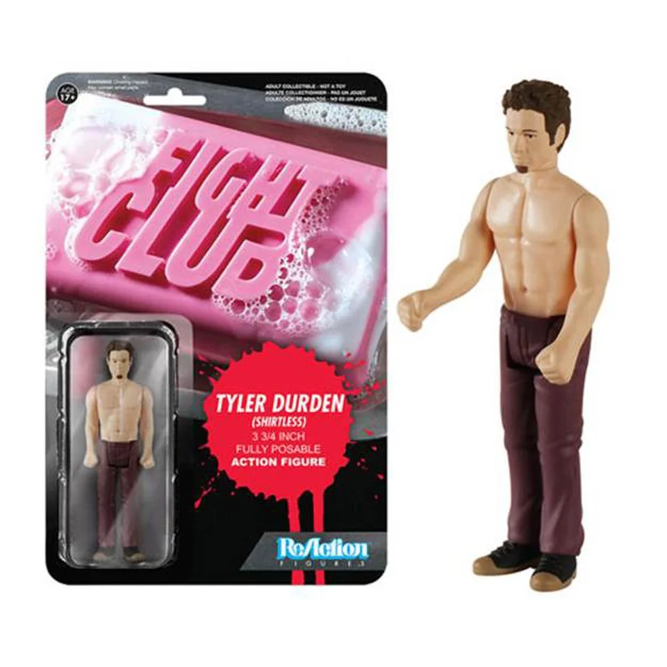 ReAction Fight Club Shirtless Tyler Durden 3 3/4 Inch Action Figure Afbeelding 1