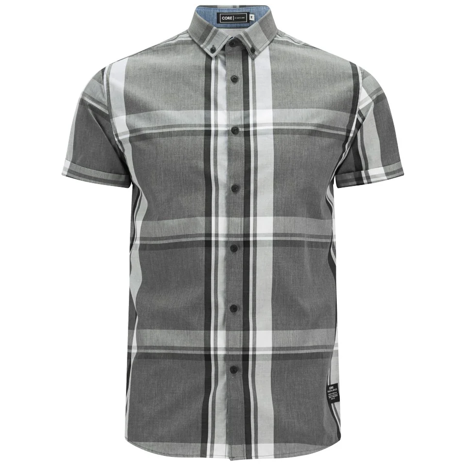 Jack & Jones Men's Short Sleeved Type Shirt - Grey Check - S - Grijs Afbeelding 1