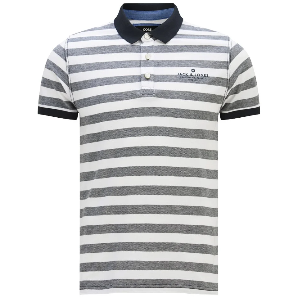 Jack & Jones Men's Cooper Striped Polo Shirt - Grey - S - Grijs Afbeelding 1