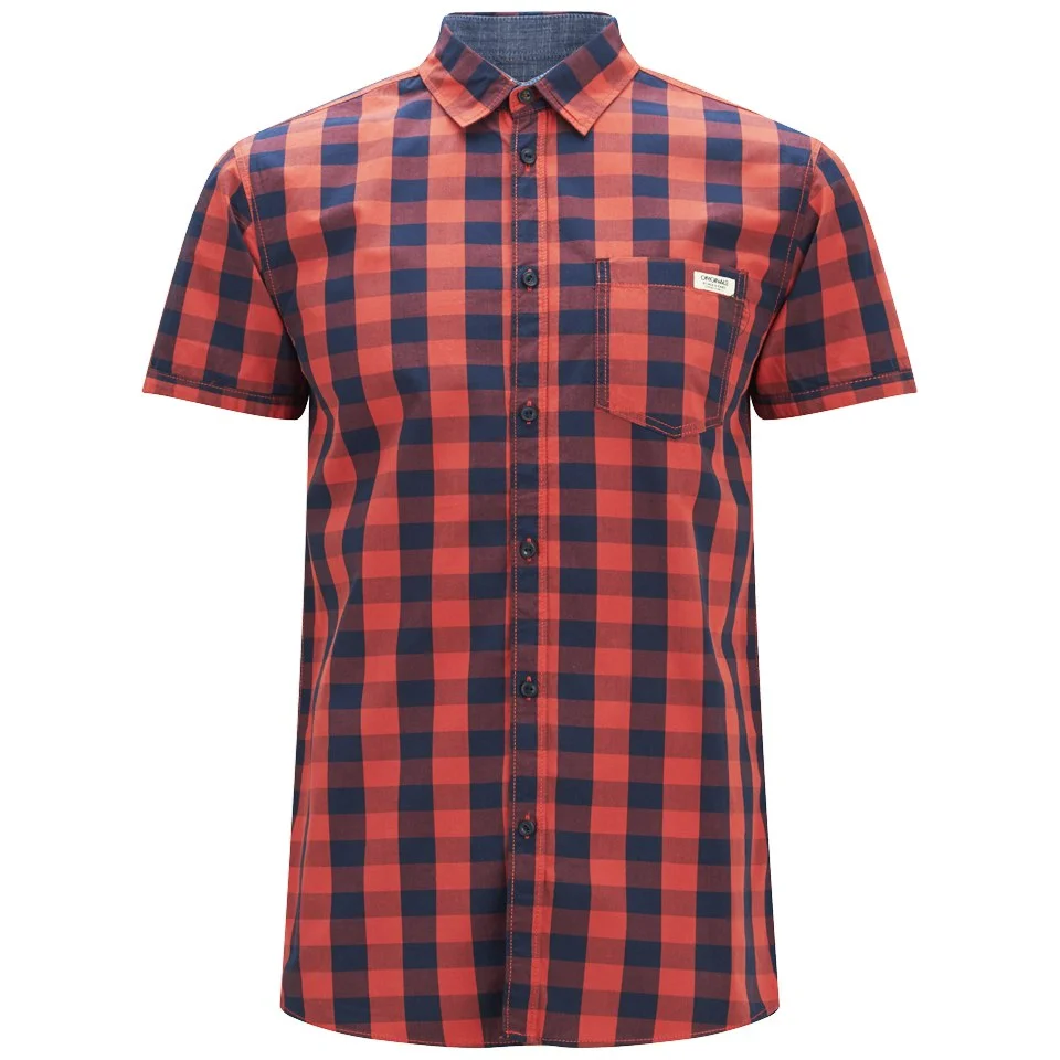 Jack & Jones Originals Men's Short Sleeved East Shirt - Red Check - S - Rood Afbeelding 1