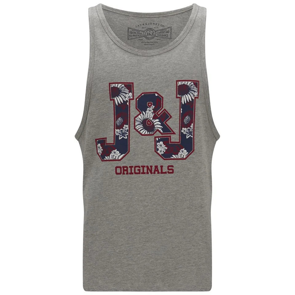 Jack & Jones Originals Men's JJ Branded Pre Tank Top - Grey Marl - S - Grijs Afbeelding 1