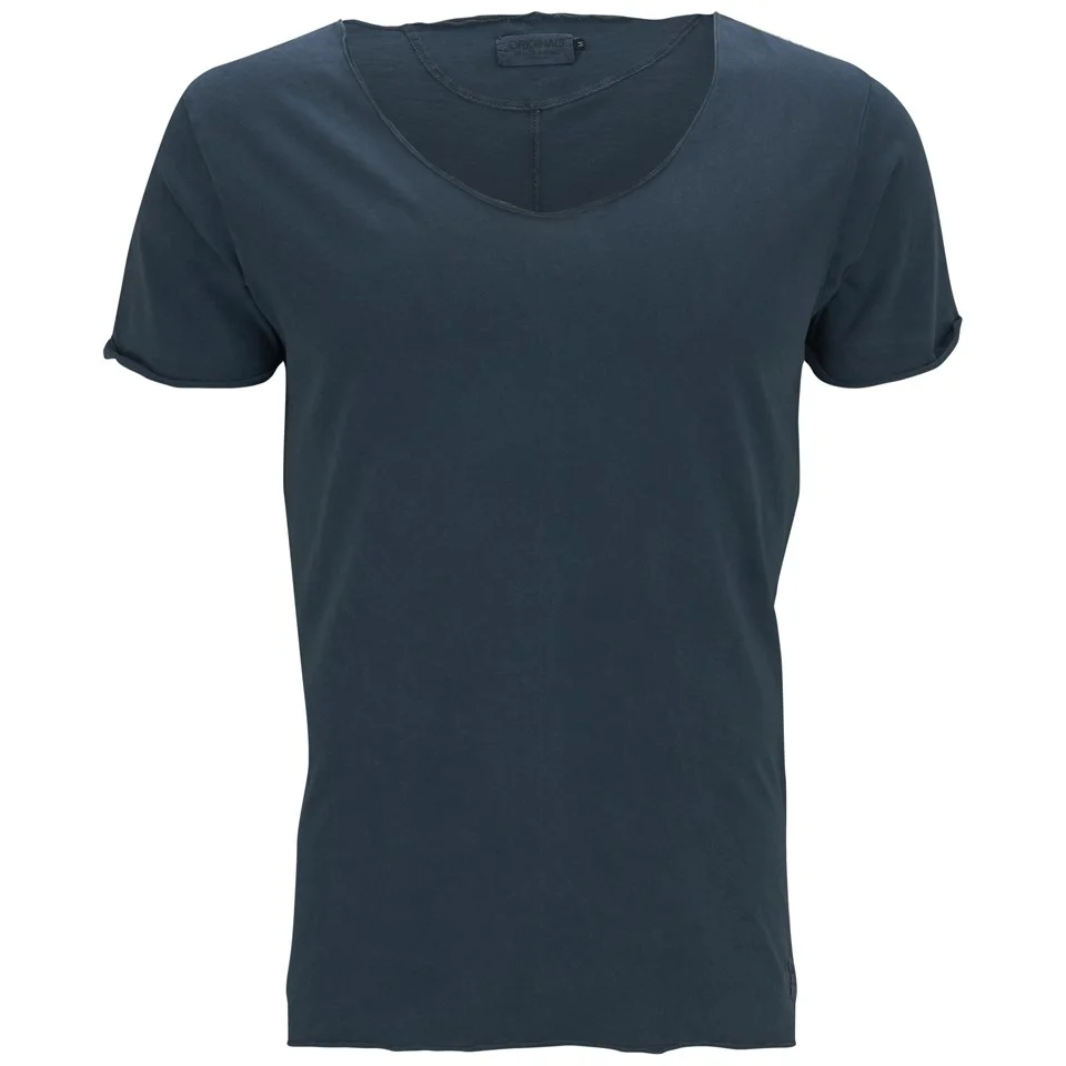 Jack & Jones Originals Men's Scooped Neck Corner T-Shirt - Bering Sea - S - Blauw Afbeelding 1