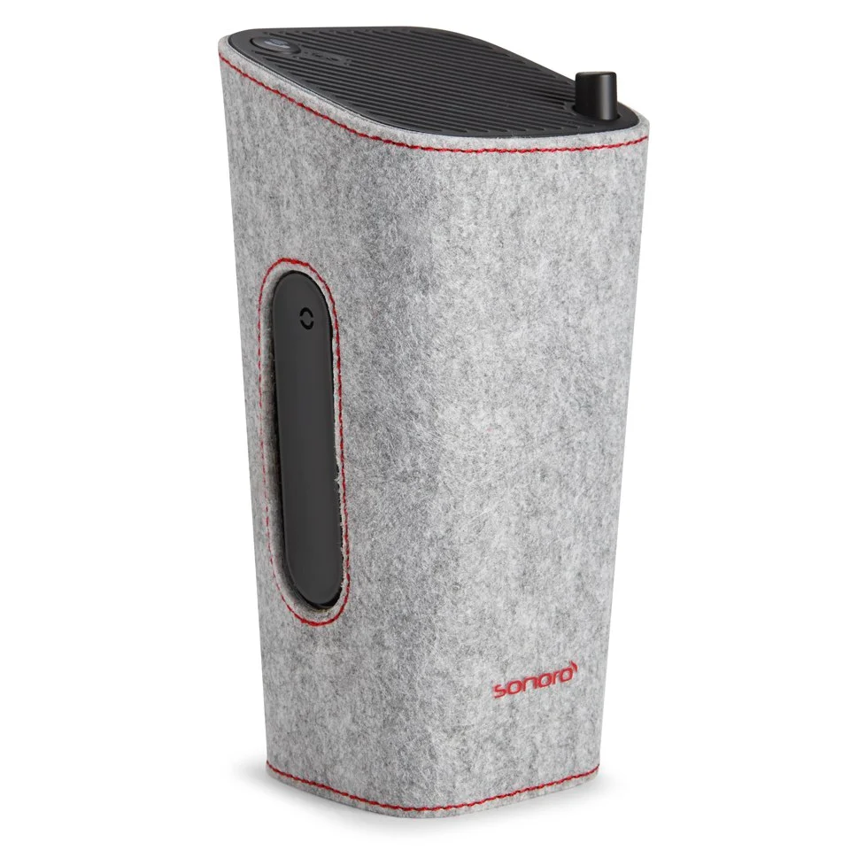 Sonoro Cubo Go New York Portable Bluetooth Speaker - Black/Grey Felt Afbeelding 1