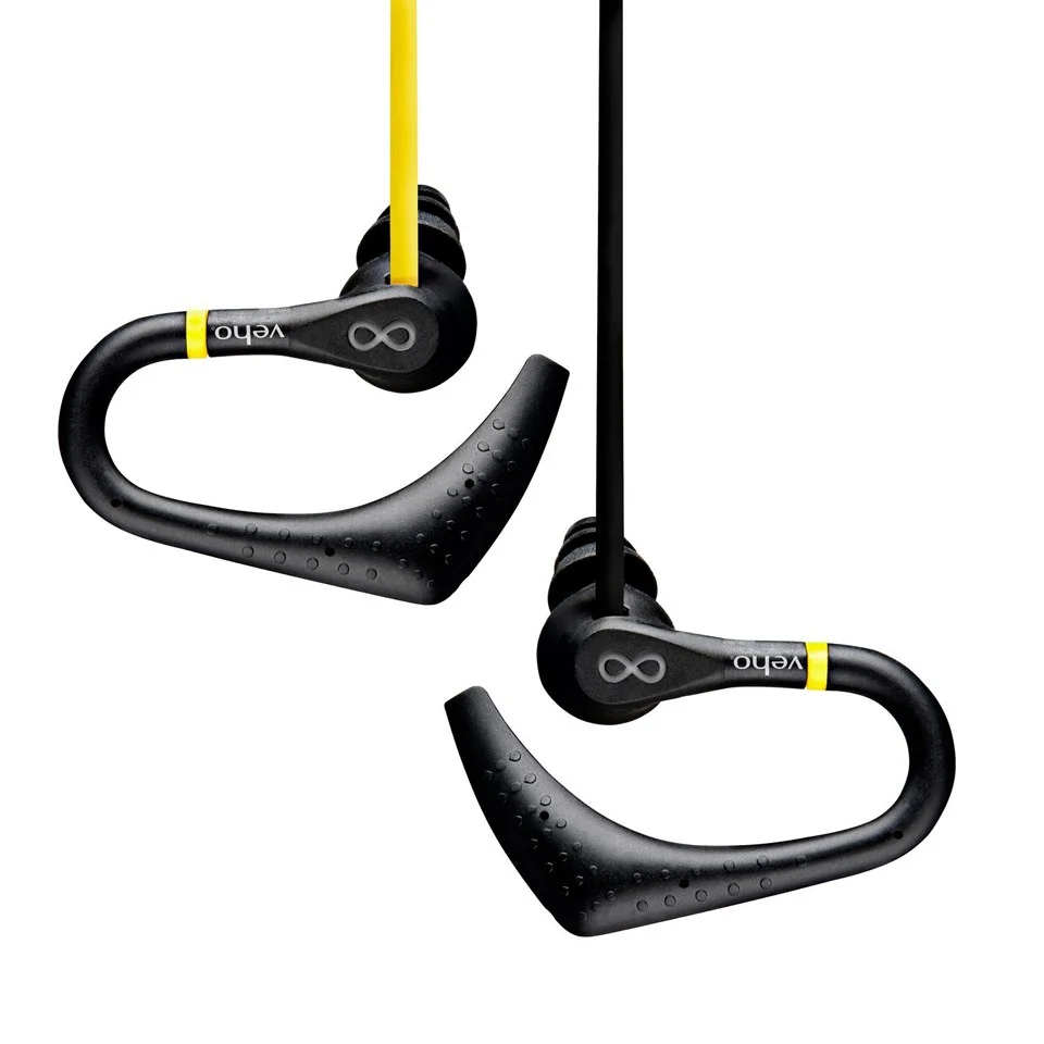 Veho Water Resistant Sports Earphones - Yellow/Black Afbeelding 1