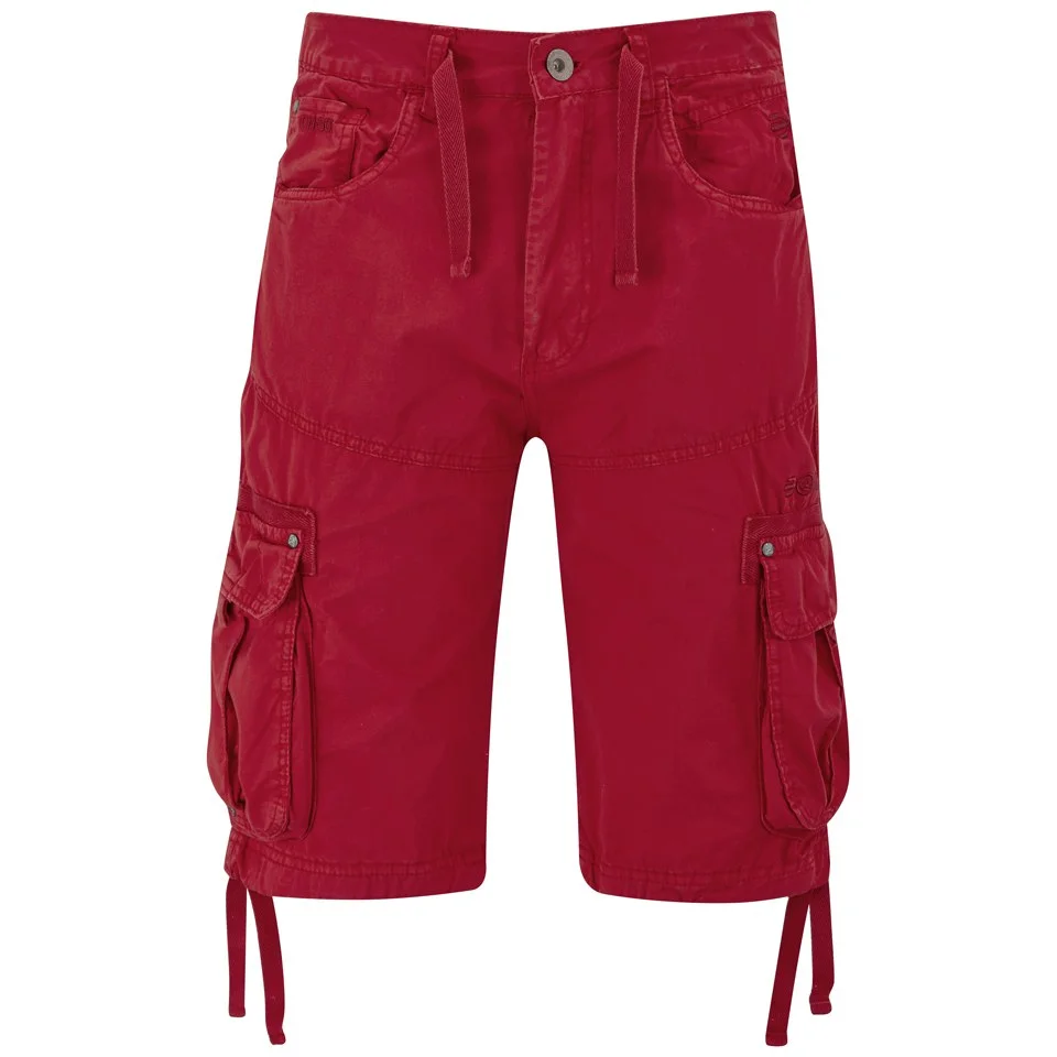 Crosshatch Men's Oprah Twill Cargo Shorts - Formula One Red - W30 - Rood Afbeelding 1