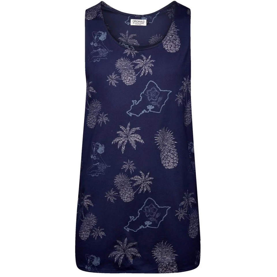 Jack & Jones Men's Originals Sand SL Tank Top - Peacoat - S - Navy blauw Afbeelding 1