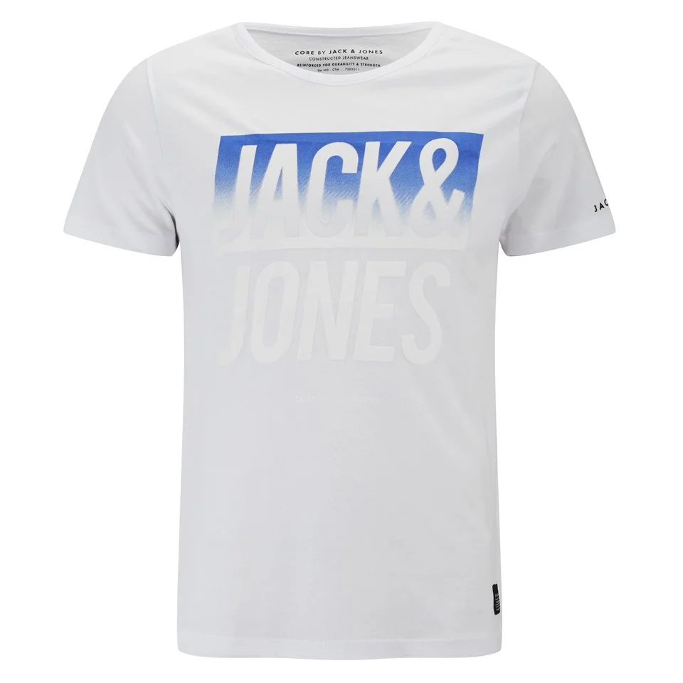 Jack & Jones Men's Core Up Short Sleeve Crew Neck T-Shirt - White - S - Wit Afbeelding 1