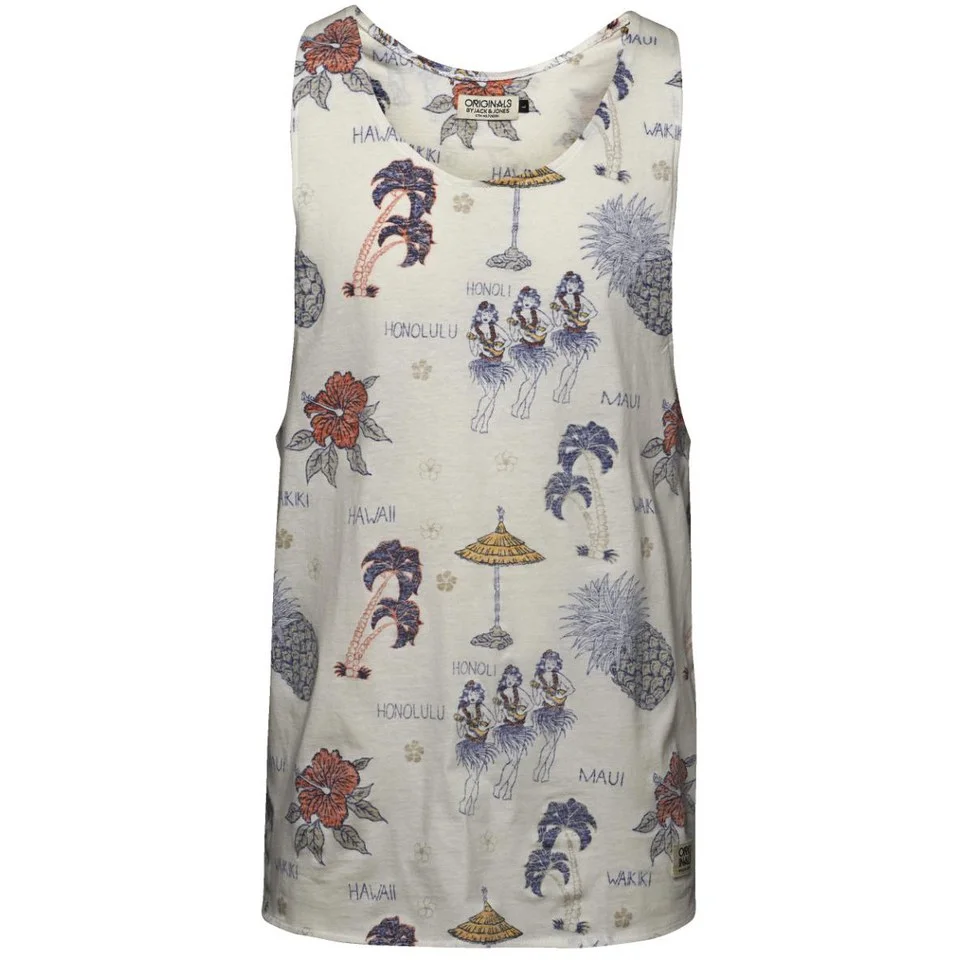 Jack & Jones Men's Originals Sand SL Tank Top - Cloud Dancer - S - beige Afbeelding 1