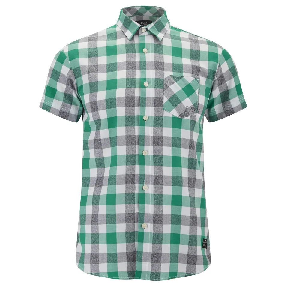 Jack & Jones Men's Core Letter One Pocket Camp Shirt - Pepper Green - S - Groen Afbeelding 1