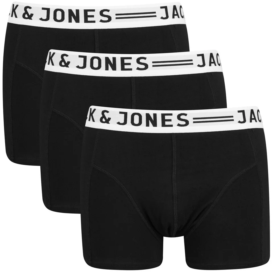 Jack & Jones Men's Sense 3-Pack Boxers - Black - S - Zwart Afbeelding 1