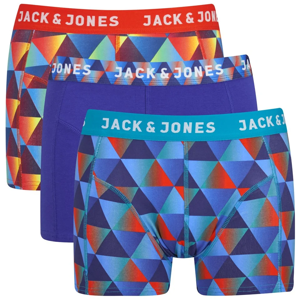 Jack & Jones Men's Gradient Regular 3-Pack Boxers - Blue - S - Blauw Afbeelding 1