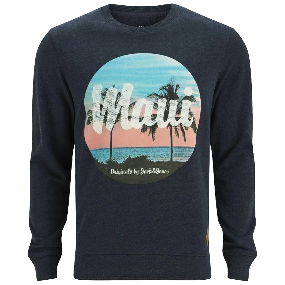 Jack & Jones Men's Originals Mike Crew Neck Sweatshirt - Dress Blues - S - Blauw Afbeelding 1