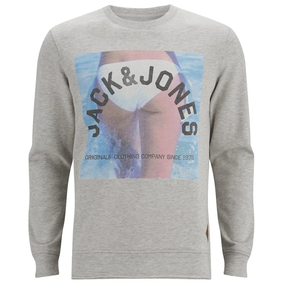 Jack & Jones Men's Originals Mike Crew Neck Sweatshirt - White - S - Wit Afbeelding 1