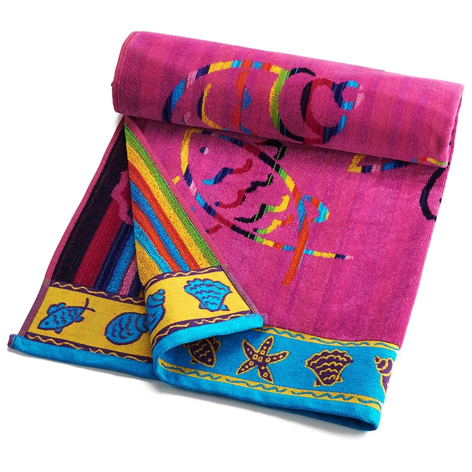 Multi Shells Velour Beach Towel - 90cm x 170cm Afbeelding 1