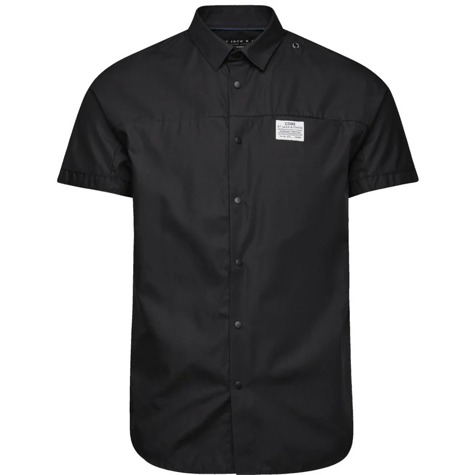 Jack & Jones Men's Core Rise Short Sleeve Shirt - Black - S - Zwart Afbeelding 1