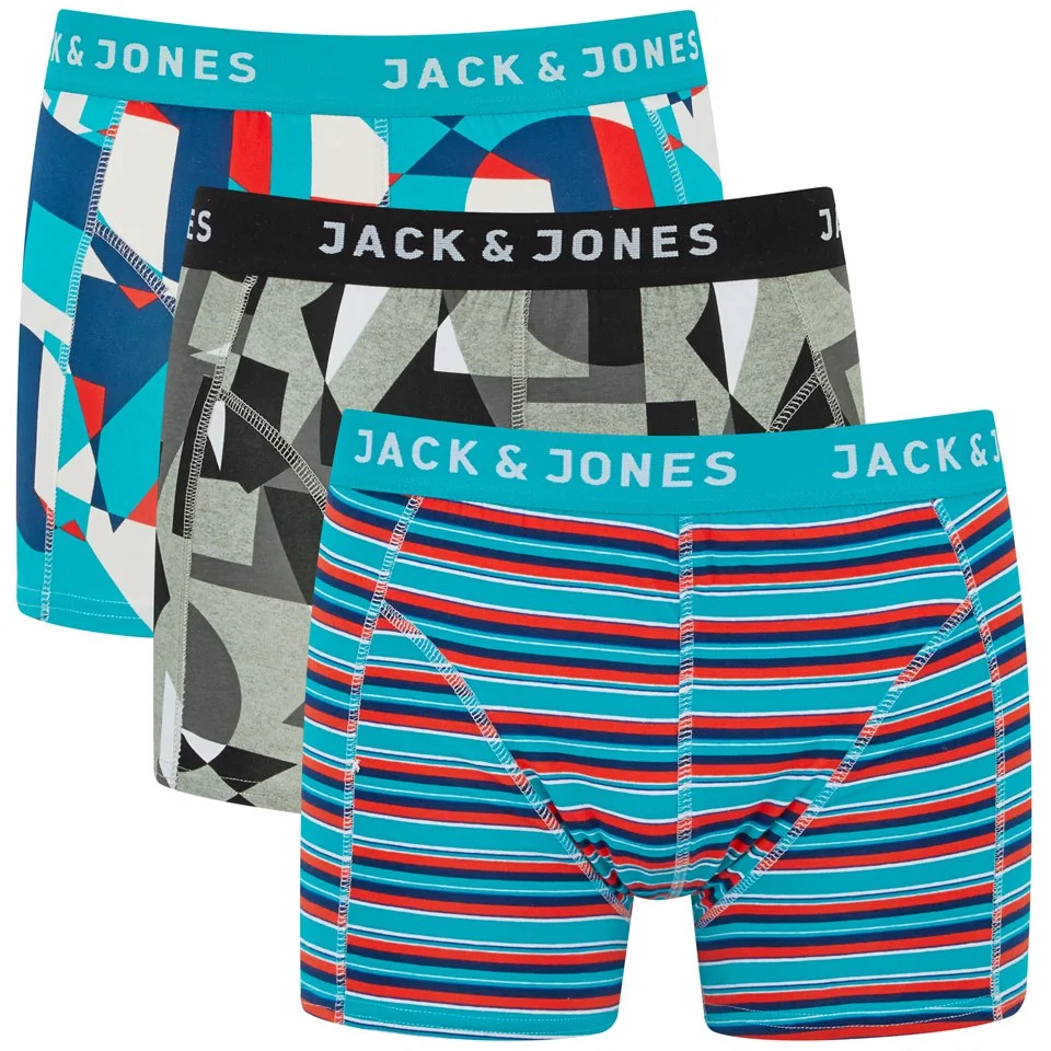 Jack & Jones Men's Cartoon Regular 3-Pack Boxers - White - S - Wit Afbeelding 1