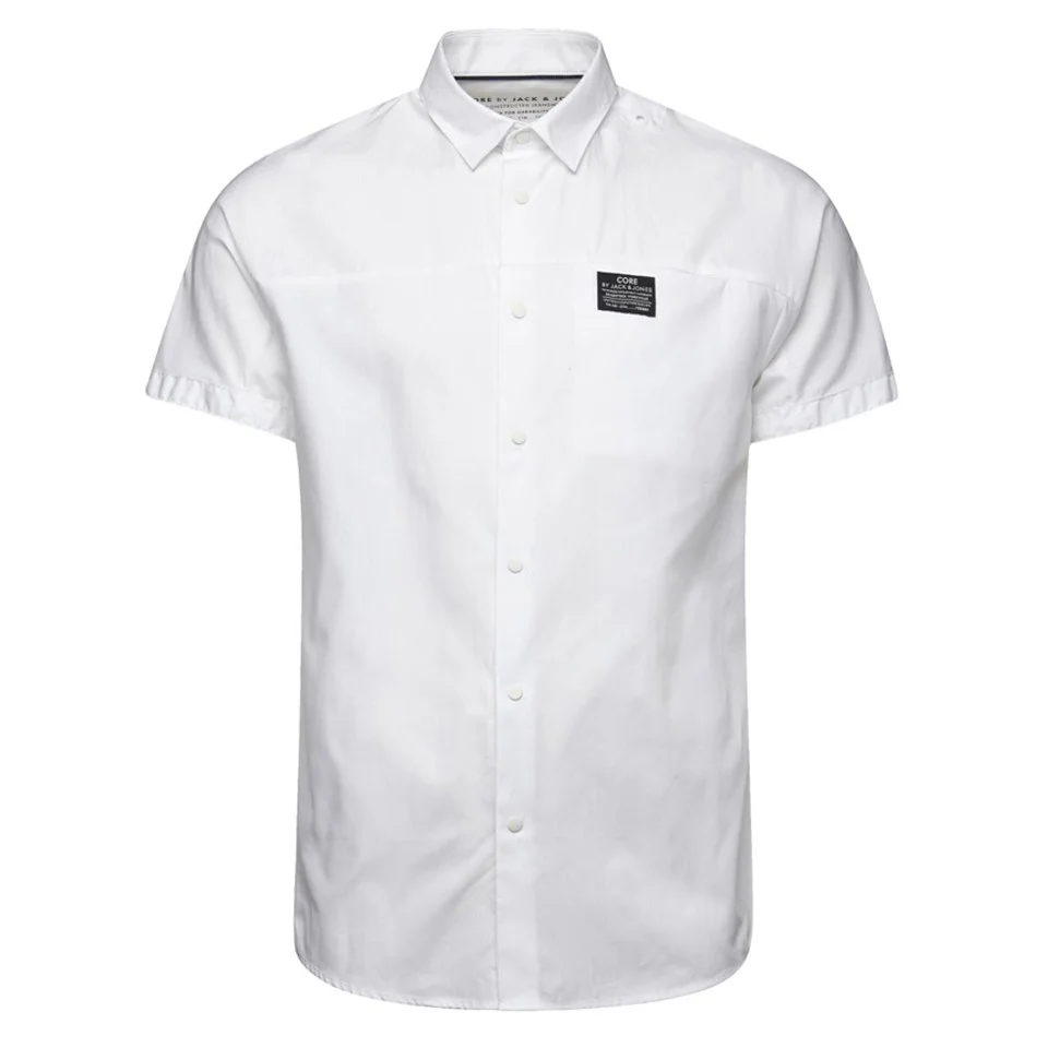 Jack & Jones Men's Core Rise Short Sleeve Shirt - White - S - Wit Afbeelding 1