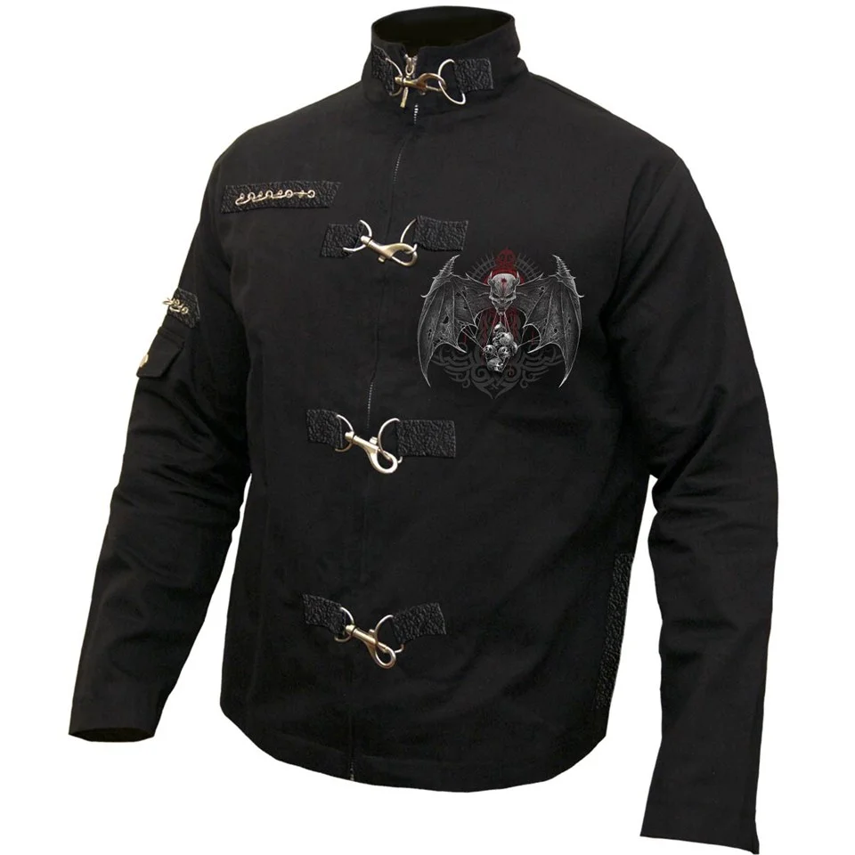 Spiral Men's DEMON TRIBE Orient Goth Jacket - Black - L - Zwart Afbeelding 1