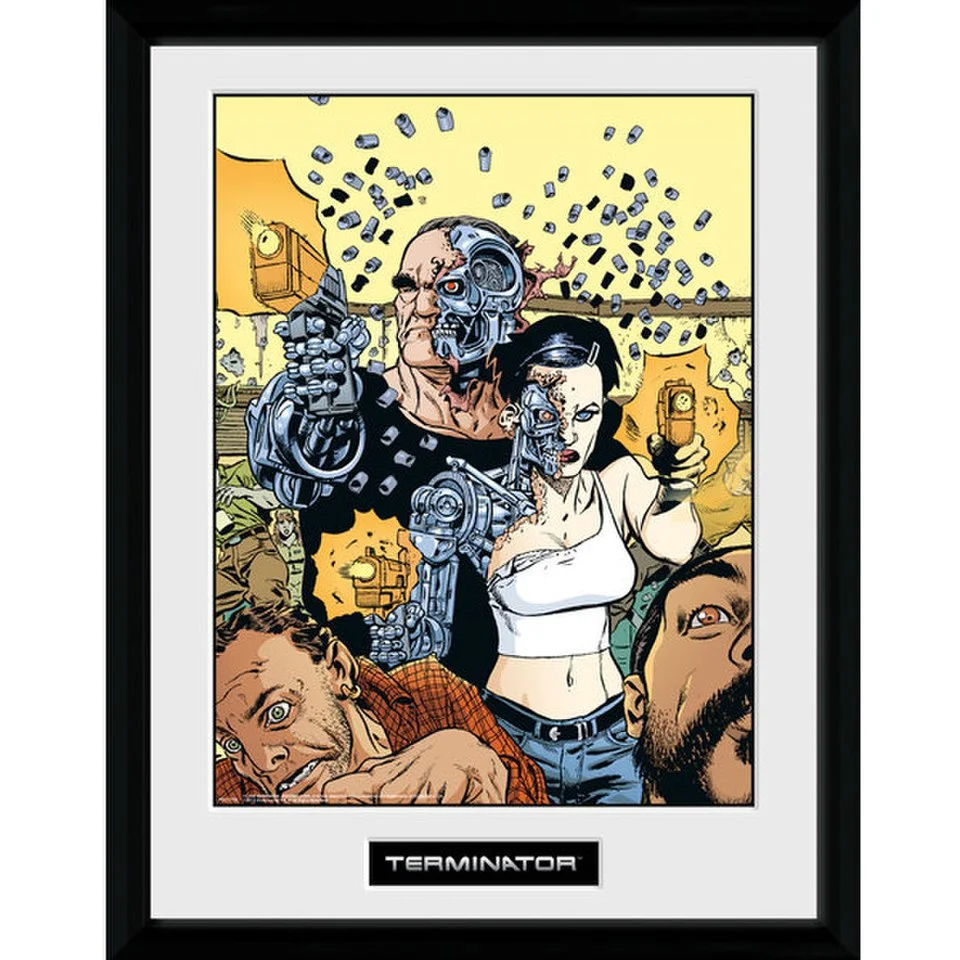 Terminator 2 Comic 3 - 16 Inch x 12 Inch Framed Photographic Afbeelding 1