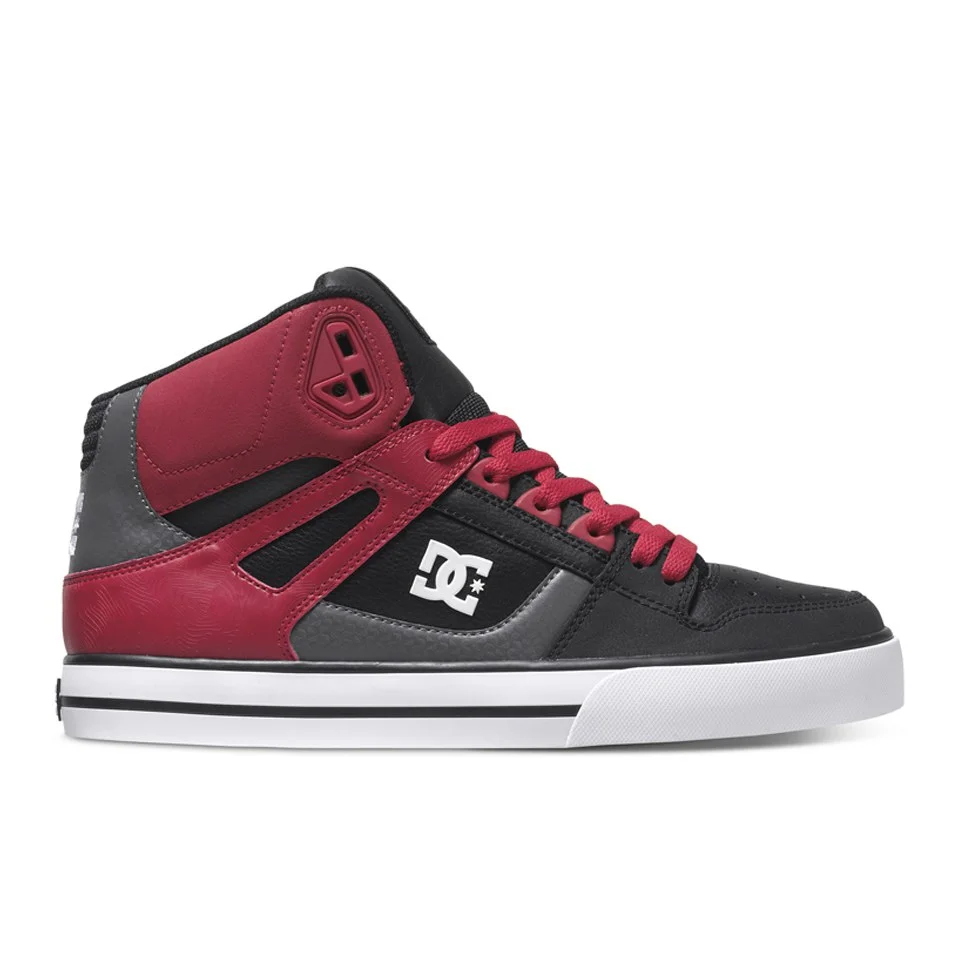 DC Shoes Men's Spartan High Top Trainers - Red/Black/Grey - UK 10 - Black/Red Afbeelding 1