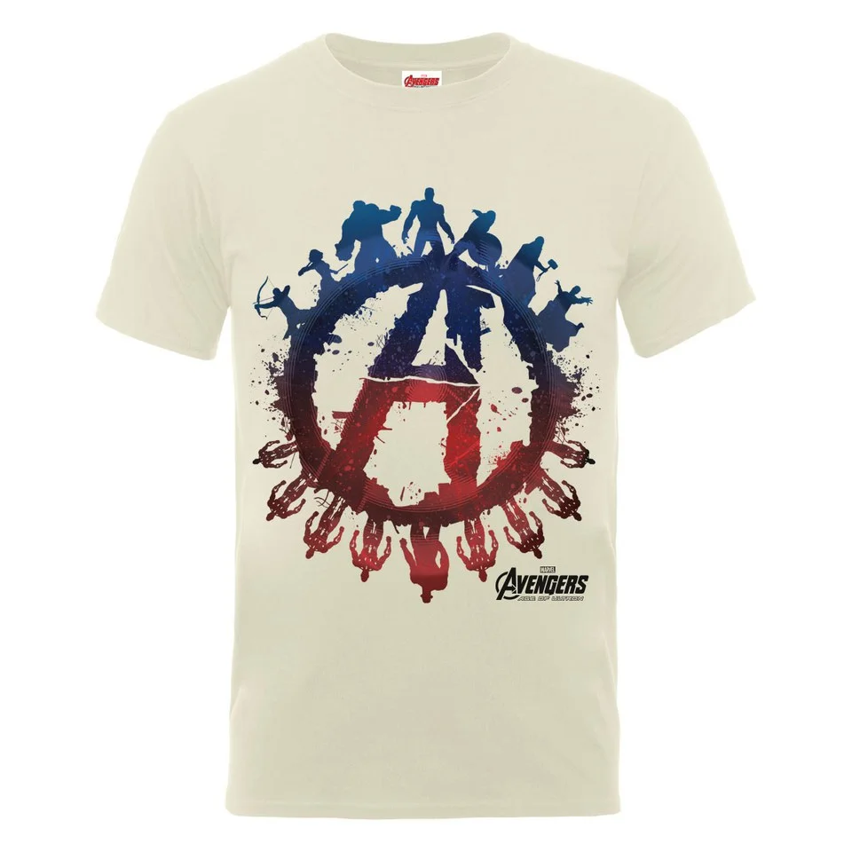 Marvel Avengers Men's Age of Ultron Team Silhouette Logo T-Shirt - Nude - S - Nude Afbeelding 1