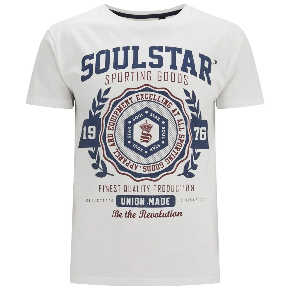 Soul Star Men's Tippolio T-Shirt - Ecru - S - beige Afbeelding 1