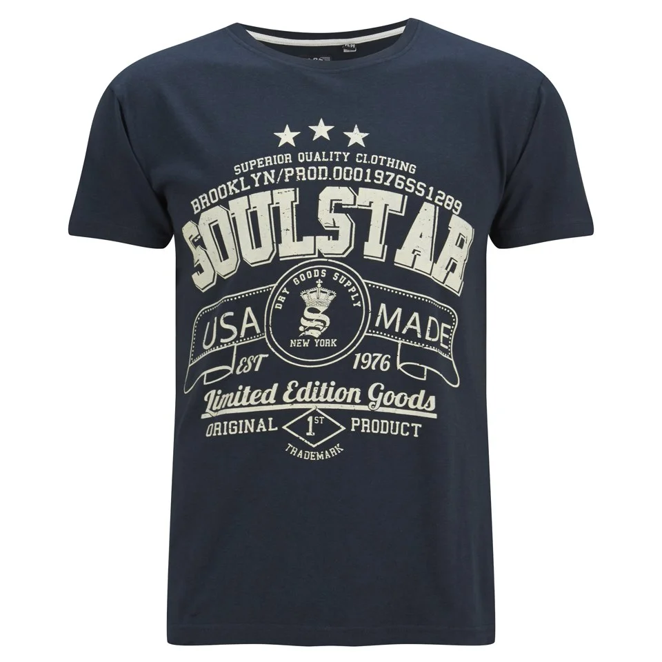 Soul Star Men's Garland T-Shirt - Navy - S - Blauw Afbeelding 1