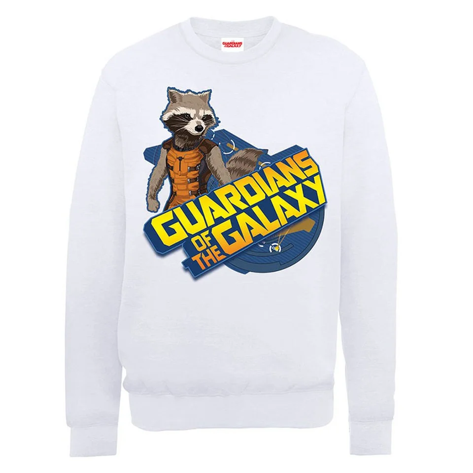 Marvel Guardians of the Galaxy Rocket Logo Sweatshirt - White - S - Wit Afbeelding 1