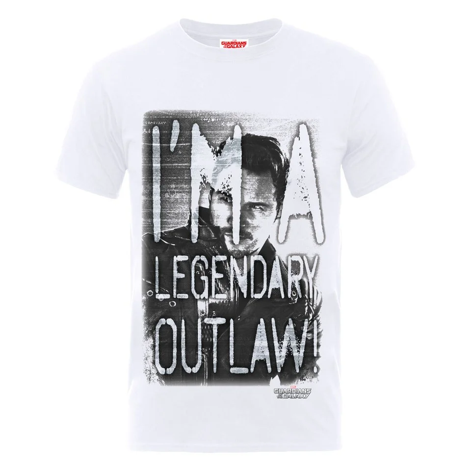 Marvel Guardians of the Galaxy Men's I'm A Legendary Outlaw T-Shirt - White - S - Wit Afbeelding 1