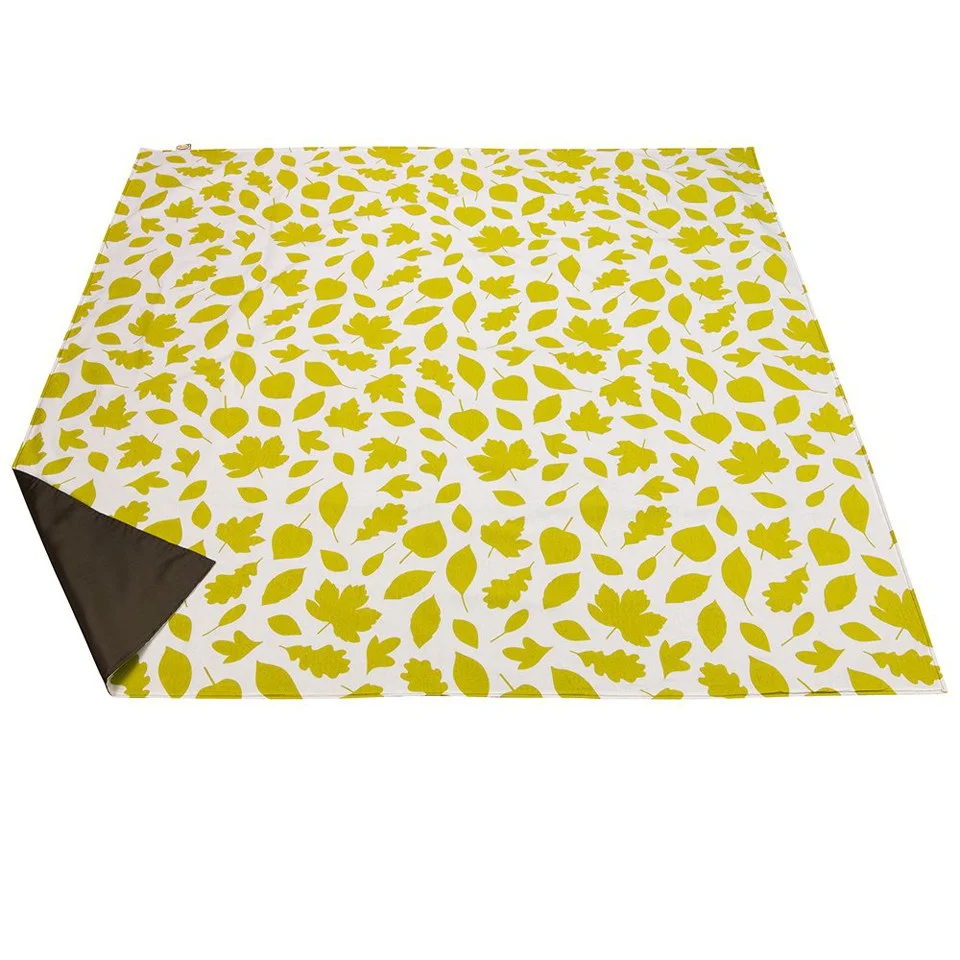 Anorak Woodland Leaves Picnic Blanket - Green/White Afbeelding 1