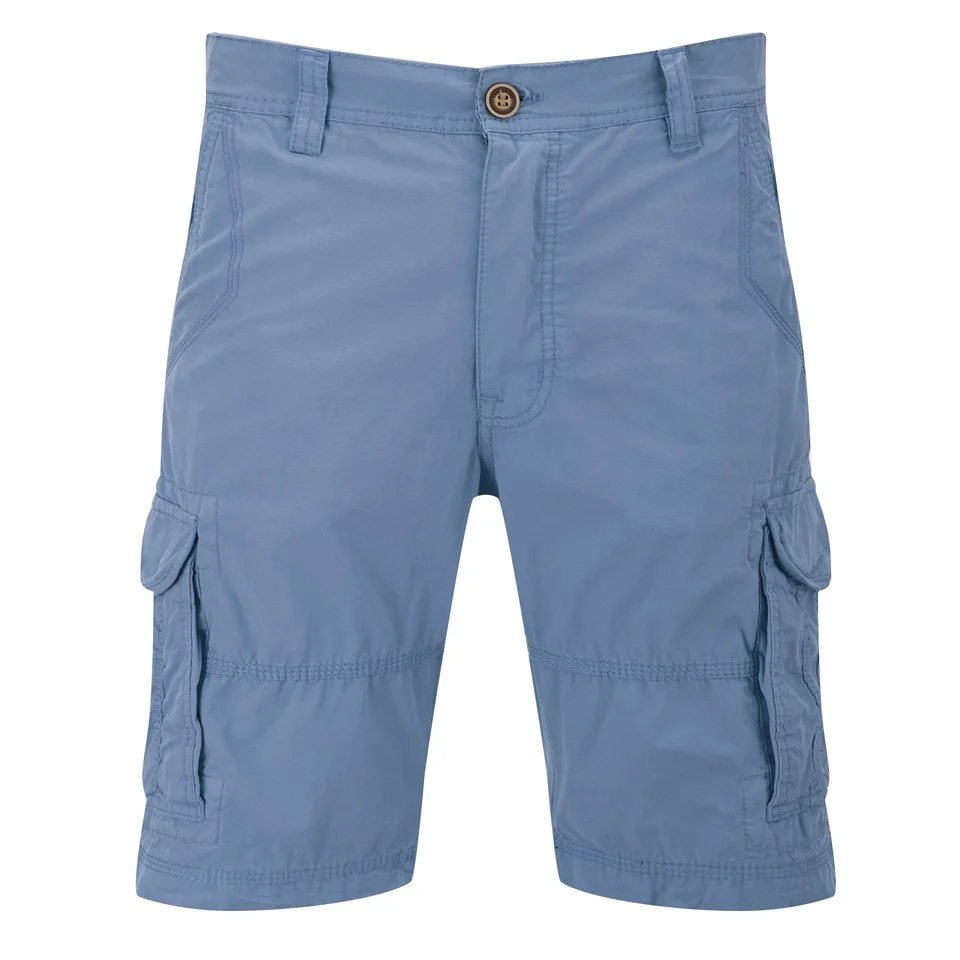 Threadbare Men's Fargo Cargo Shorts - Washed Blue - S - Blauw Afbeelding 1