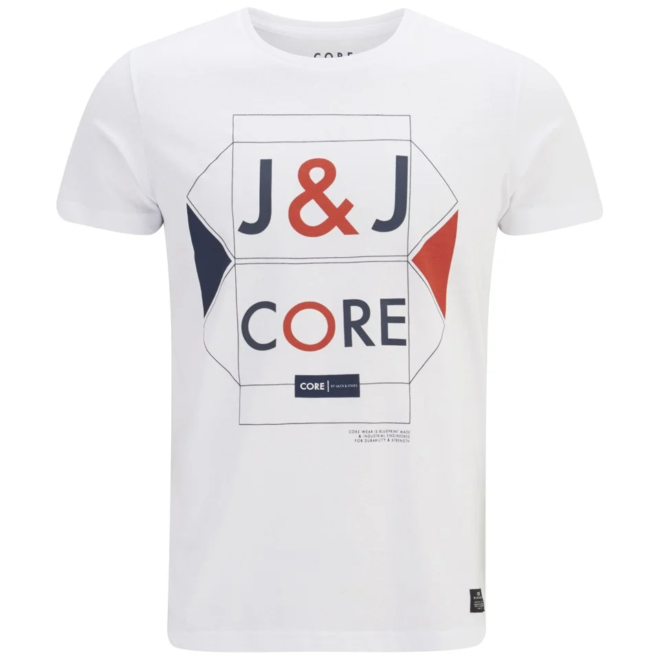 Jack & Jones Men's Lobo Rubber T-Shirt - White - S - Wit Afbeelding 1