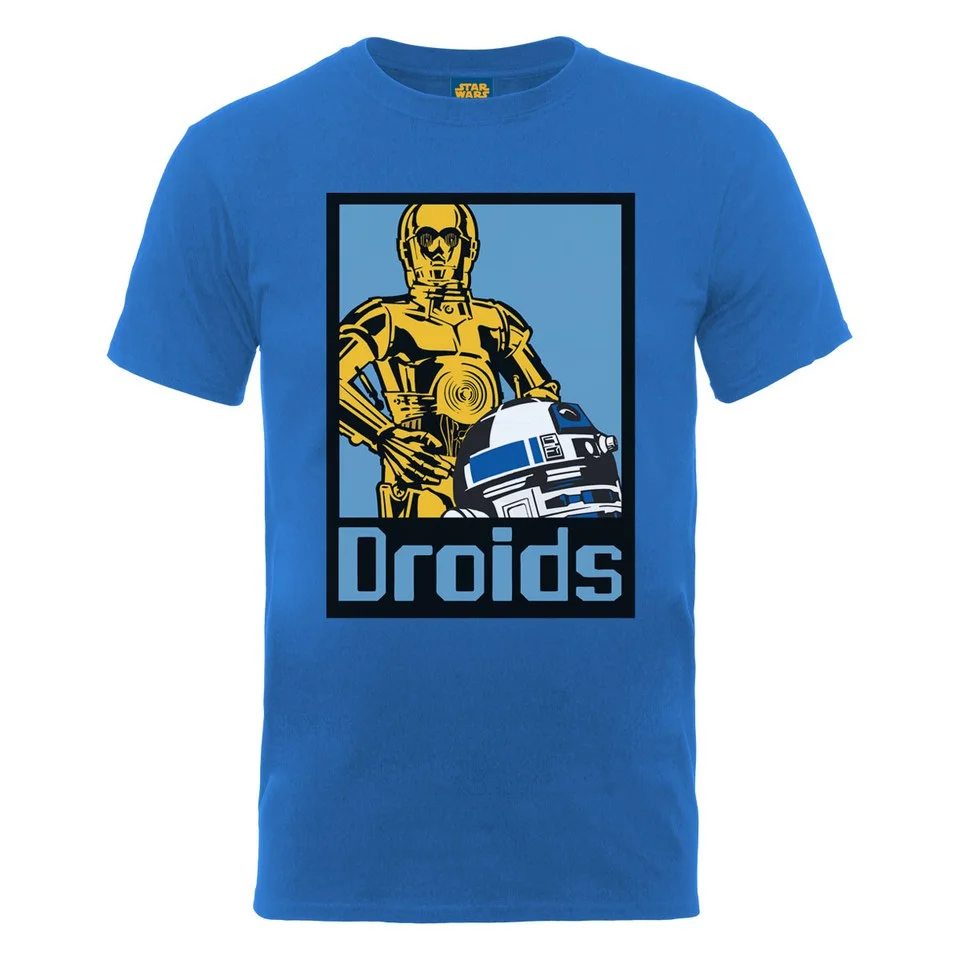 Star Wars Men's Droids Art Poster T-Shirt - Royal - S - Blauw Afbeelding 1