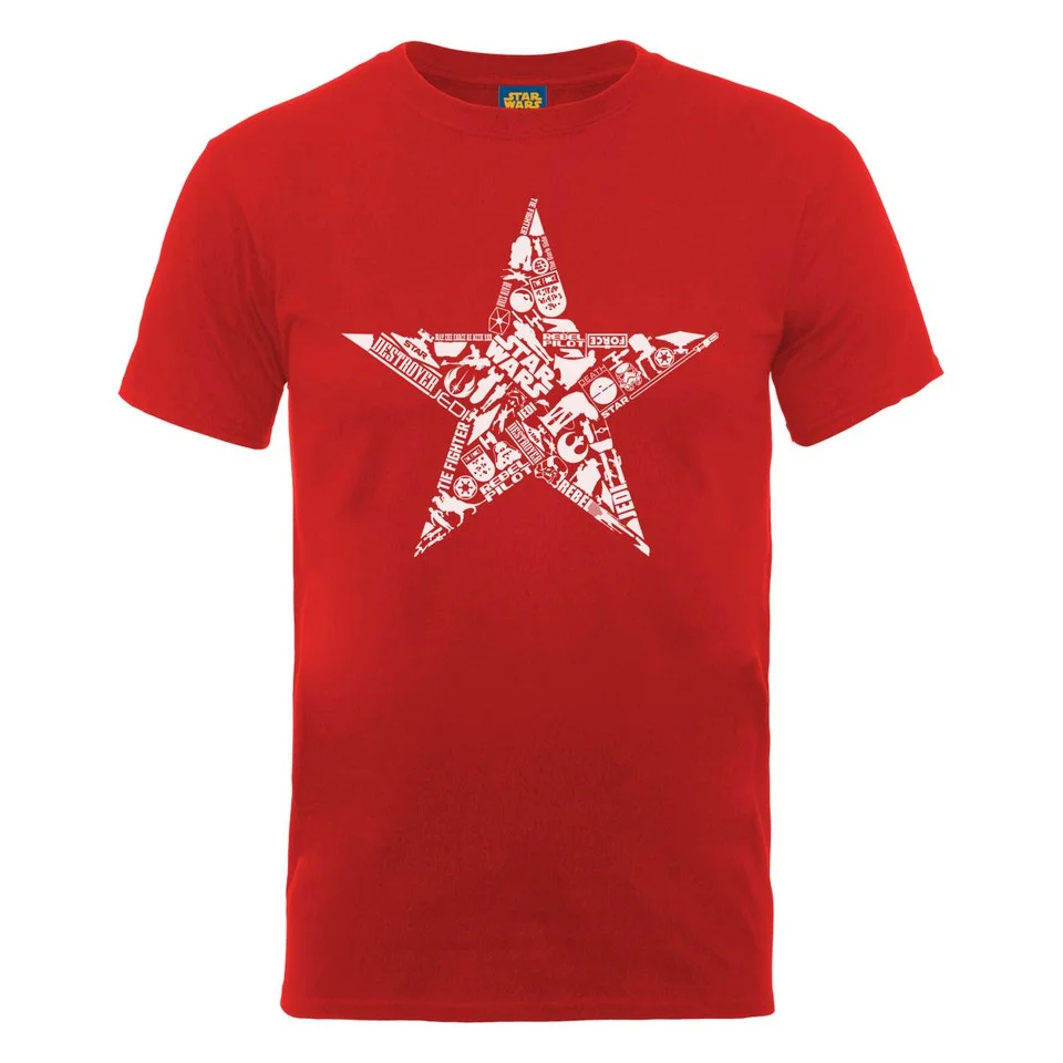 Star Wars Men's Star Montage T-Shirt - Red - S - Rood Afbeelding 1