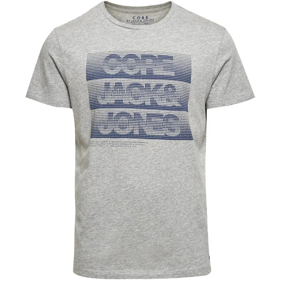 Jack & Jones Men's Hundred T-Shirt - Light Grey Melange - L - Grijs Afbeelding 1