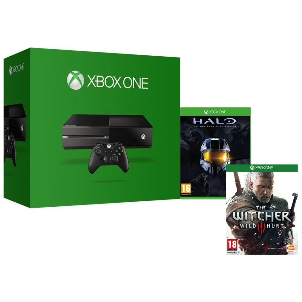 Xbox One Console - Includes Halo: The Master Chief Collection & The Witcher 3 Afbeelding 1