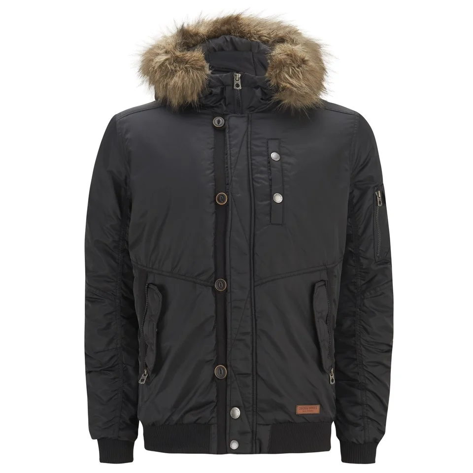 Jack & Jones Men's Originals Rob Bomber Jacket - Black - L - Zwart Afbeelding 1