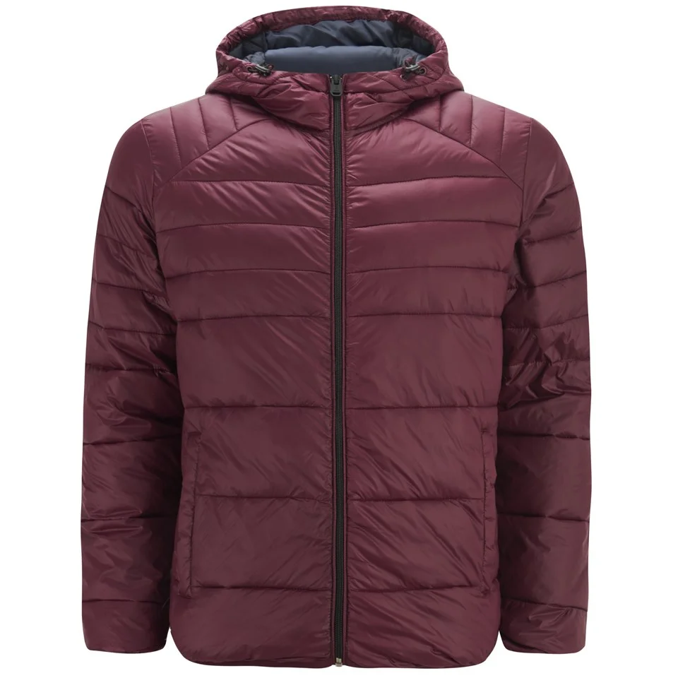 Jack & Jones Men's Core Baron Puffer Jacket - Burgundy - L - Burgundy Afbeelding 1
